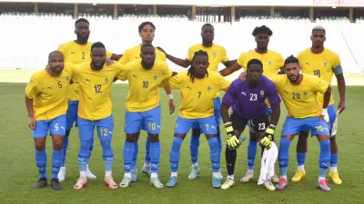 Photo de groupe lors du match Lesotho vs Gabon le 15 octobre 2024 © DR