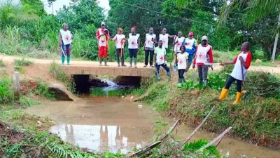 Les volontaires du comité provincial de la Croix-Rouge de la Ngounié à l’œuvre.
