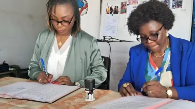 La signature de la convention entre l’école spécialisée et les Affaires sociales